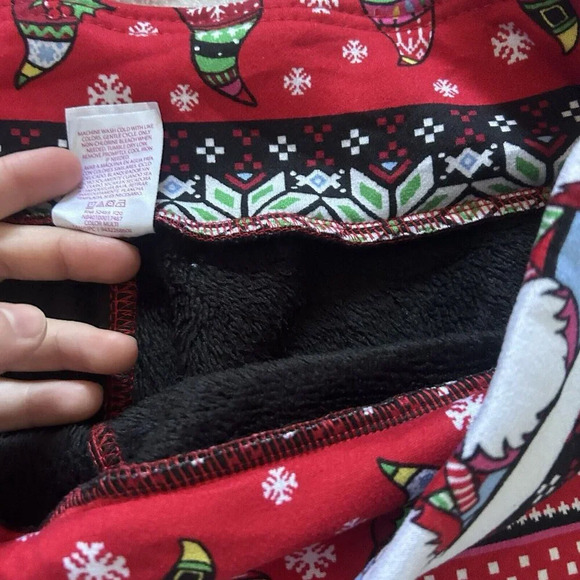 No Boundaries Juniors Gnome High-Waist Leggings XL 15-17 Christmas Holiday Red - Picture 4 of 4